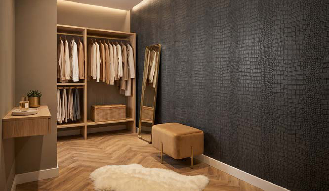 Effetto decorativo ottenuto con Art. 4600 Rullo Crocodile